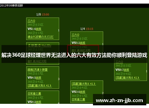 解决360足球经理世界无法进入的六大有效方法助你顺利登陆游戏 解决360足球经理世界无法进入的六大有效方法助你顺利登陆游戏